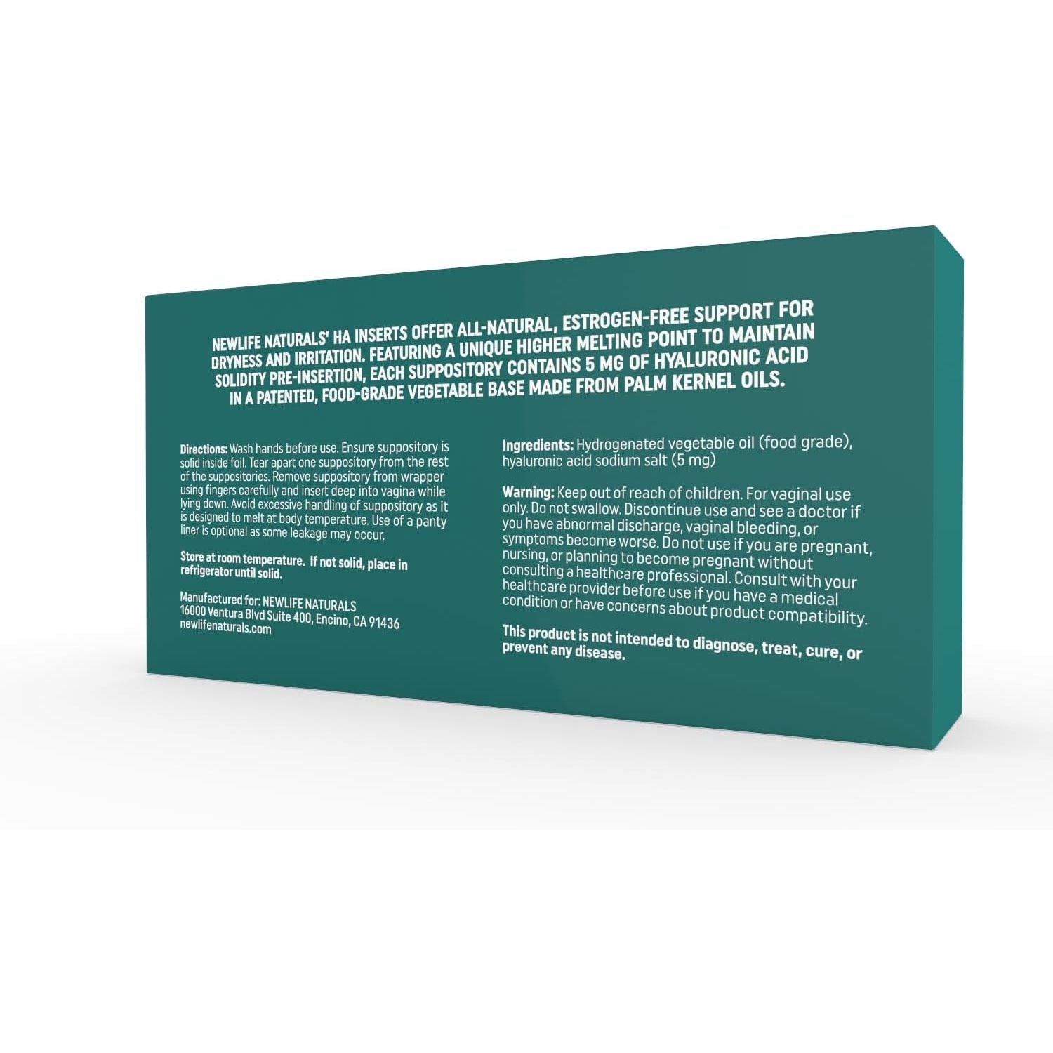 NewLife Naturals HA | Hyaluronic Acid Vaginal Suppositories – 24 Pack | Natural Moisture & Feminine Comfort