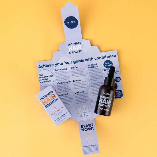 MOERIE Ultimate Hair Growth Serum – 50ml | Natural Regrowth & Thickening Treatment | Biotin, Caffeine & Amino Acids for Women