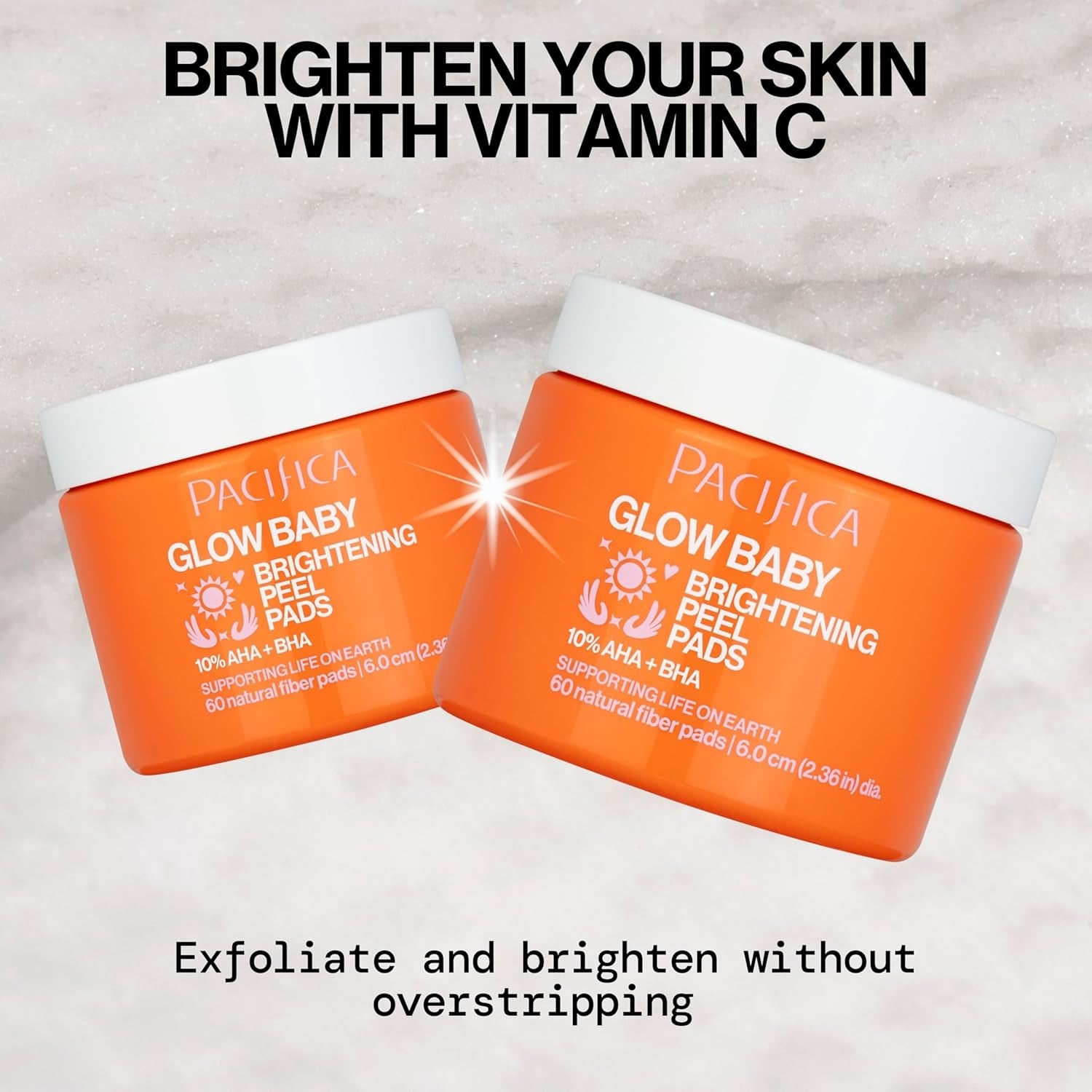 Pacifica Glow Baby Brightening Peel Pads 10% AHA + BHA - 60 Pads