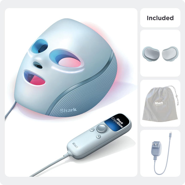 Shark Cryoglow LED Face Mask – Blue Frost | Anti-Aging, Acne-Clearing & Under-Eye Cooling Treatment