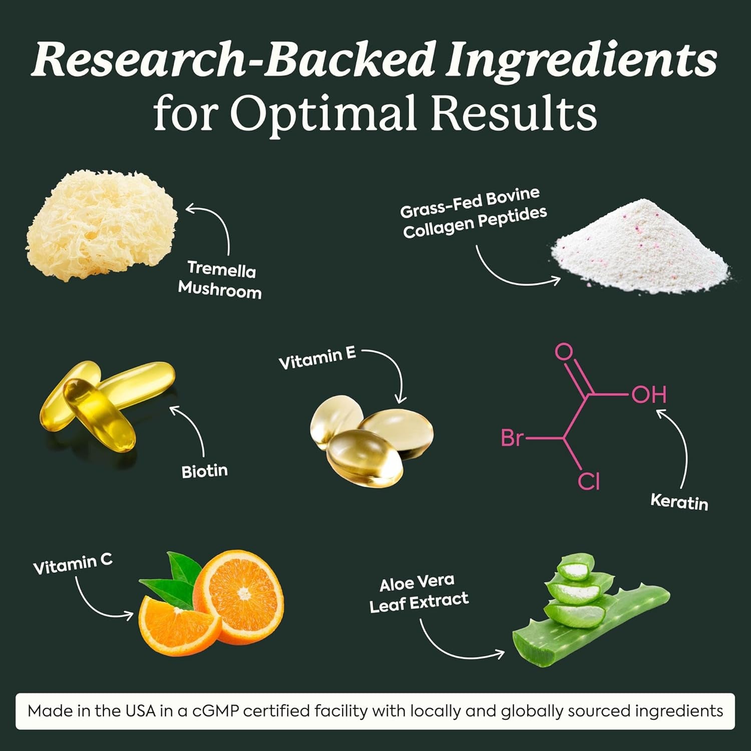 Wonderbeauty Hair, Skin & Nails Rejuvenation Gummies with Tremella Mushroom, Marine Collagen Peptides, Keratin, & Biotin – Watermelon Flavor, 60 Gummies