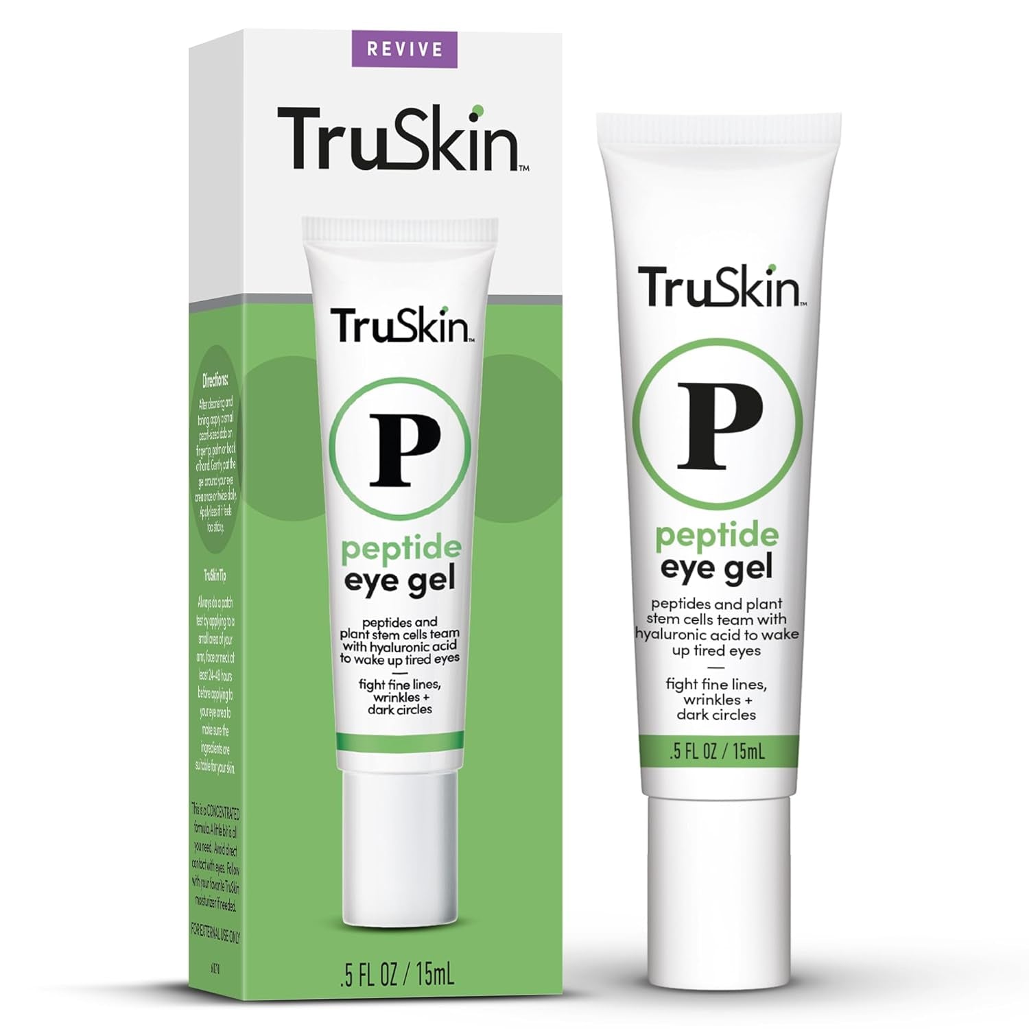 TruSkin Peptide Eye Gel – 15ml | Brightening & Hydrating Eye Treatment for Dark Circles & Fine Lines