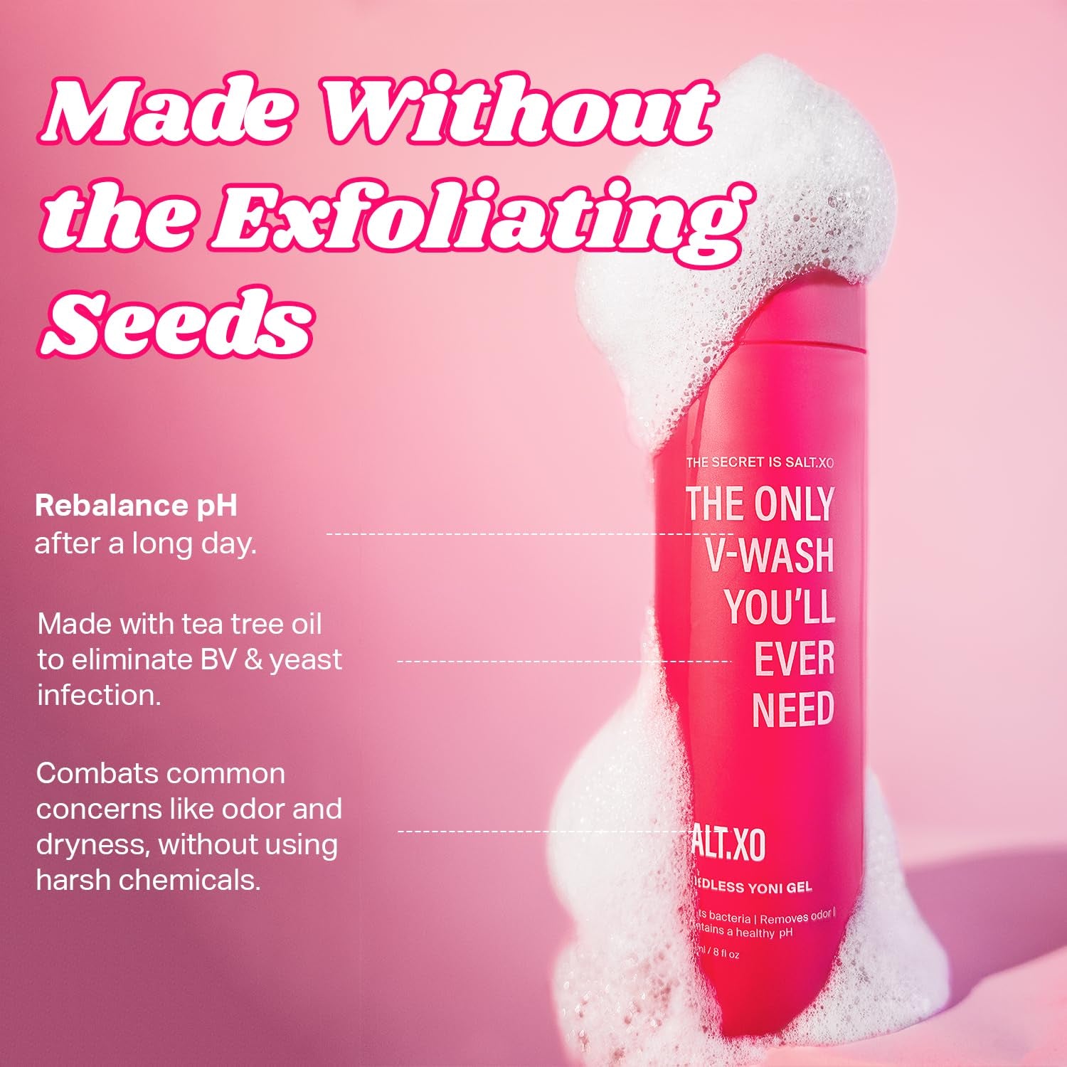 SALT.XO Seedless Yoni Gel – 237ml | Refreshing, pH-Balanced Feminine Wash