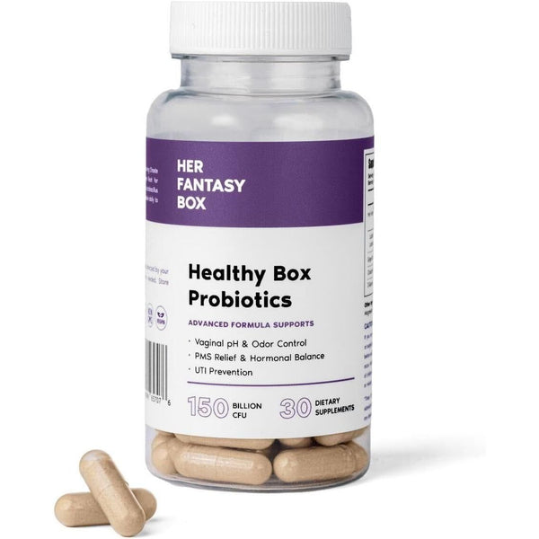 Her Fantasy Box Healthy Box Probiotics – 30 Dietary Supplements | Vaginal Balance, UTI Protection & PMS Relief