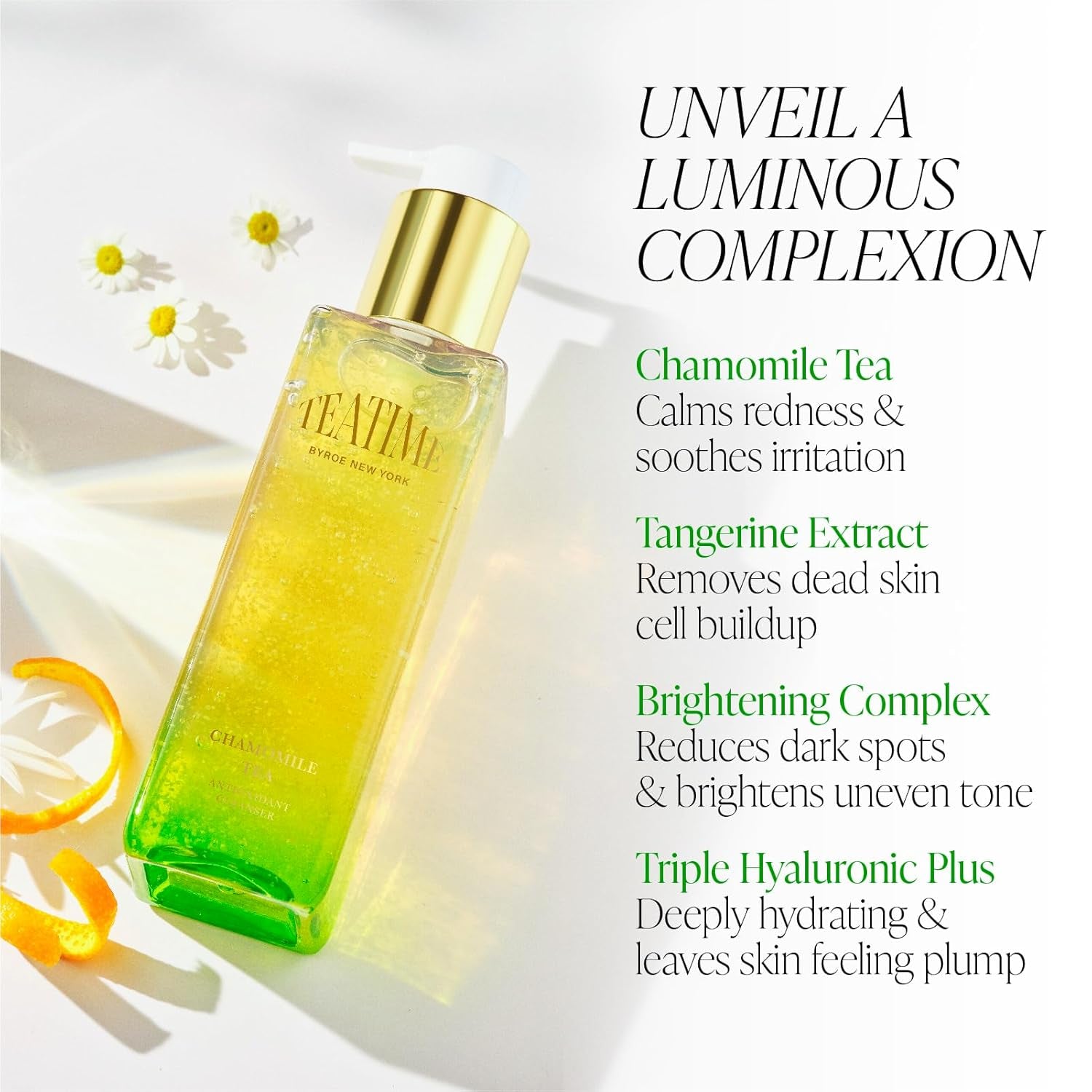 BYROE Teatime Chamomile Tea Face Cleanser – 150ml | Hydrating, Brightening & Gentle Deep Clean