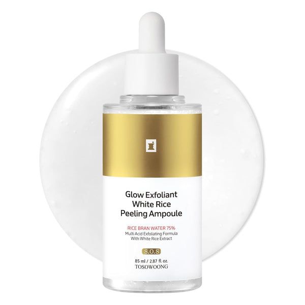 White Rice Peeling Ampoule, 75% Rice Exfoliant, Dead Skin Remover, Face Body Scrub, Blackheads Pore Cleaner, Kojic Acid, Niacinamide for Discoloration, Korean Skincare, 85Ml / 2.87 Fl. Oz.