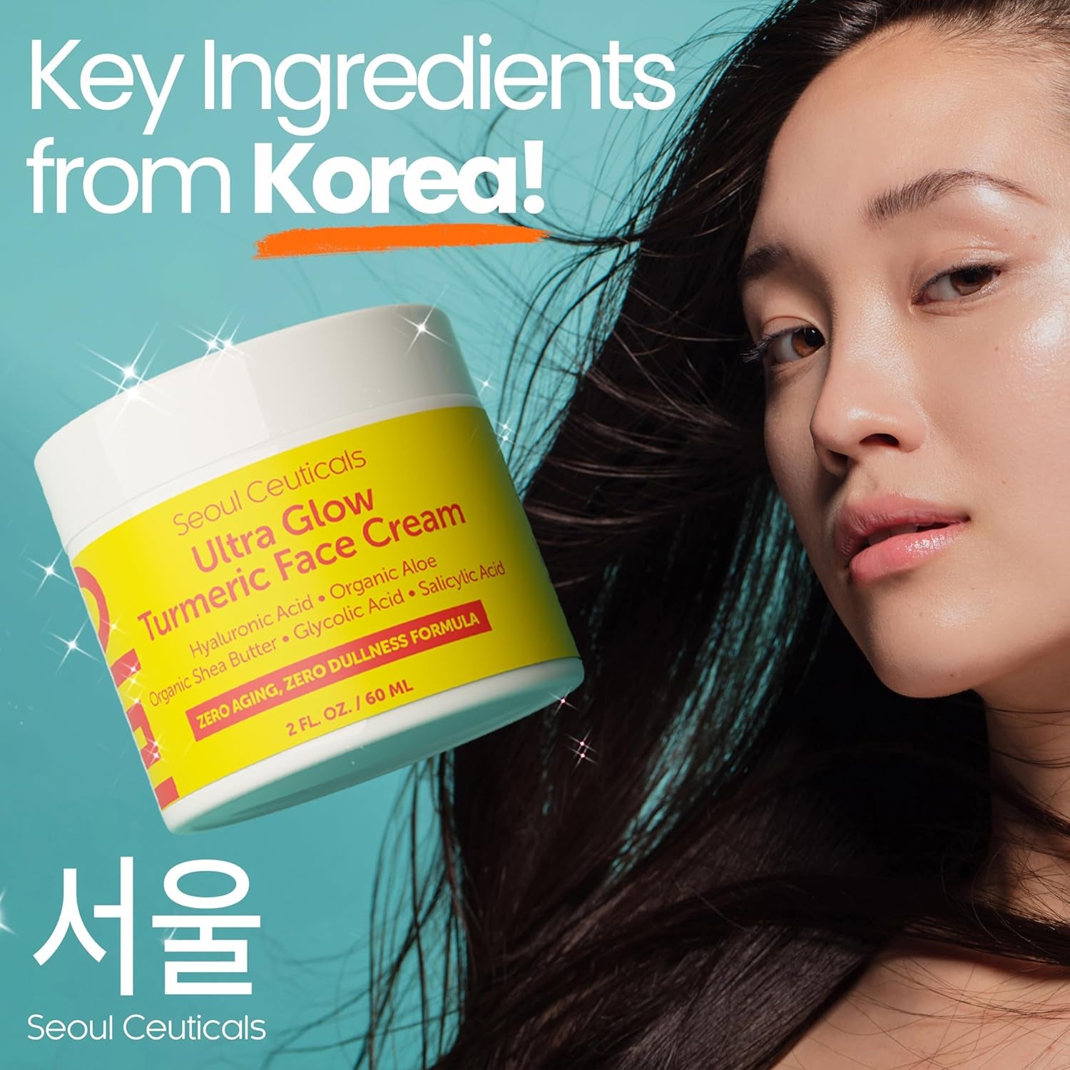 SeoulCeuticals Ultra Glow Turmeric Face Cream – 60ml | Brightening, Exfoliating & Hydrating Moisturiser for Radiant Skin