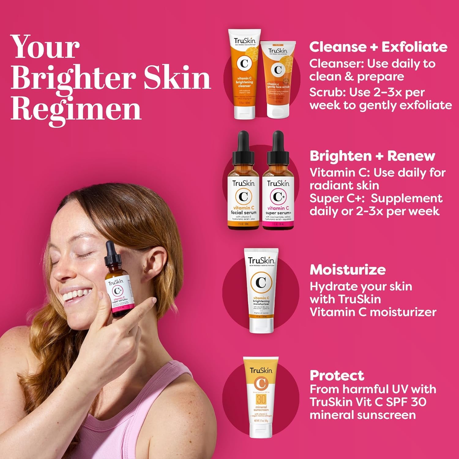 TruSkin C+ Vitamin C Super Serum+ – 60ml | Advanced Anti-Aging & Brightening Face Serum