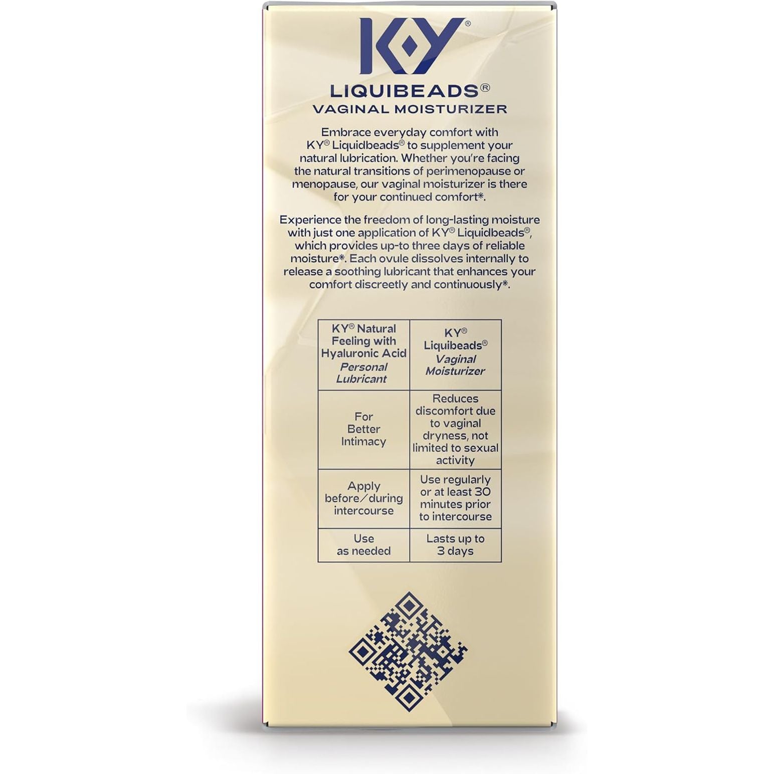 K-Y Liquibeads Vaginal Moisturizer – 6 Ovule Inserts & 6 Disposable Applicators | Long-Lasting Intimate Comfort & Hydration