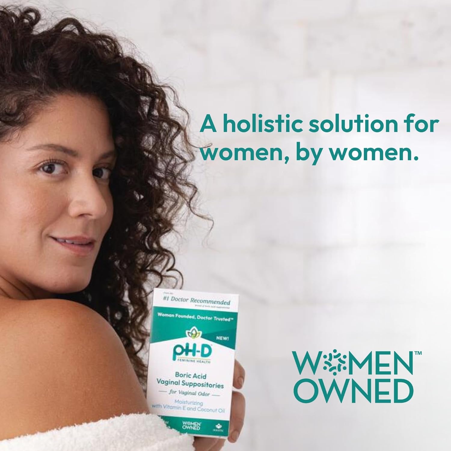 pH-D Feminine Health Support Moisturizing Boric Acid Vaginal Suppositories – 14 Count | Odour Relief & Hydration