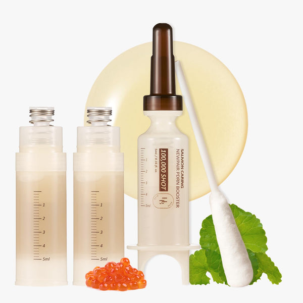 HEVEBLUE Salmon Caring NewPair PDRN Booster Essence – 100,000 Shot | Revitalize, Firm & Restore Youthful Radiance