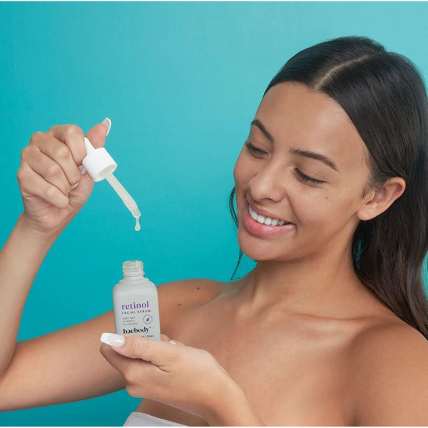 Baebody Retinol Facial Serum – 30ml | Anti-Aging, Acne-Fighting Night Serum with Vitamin E, Green Tea & Jojoba Oil | Made in USA