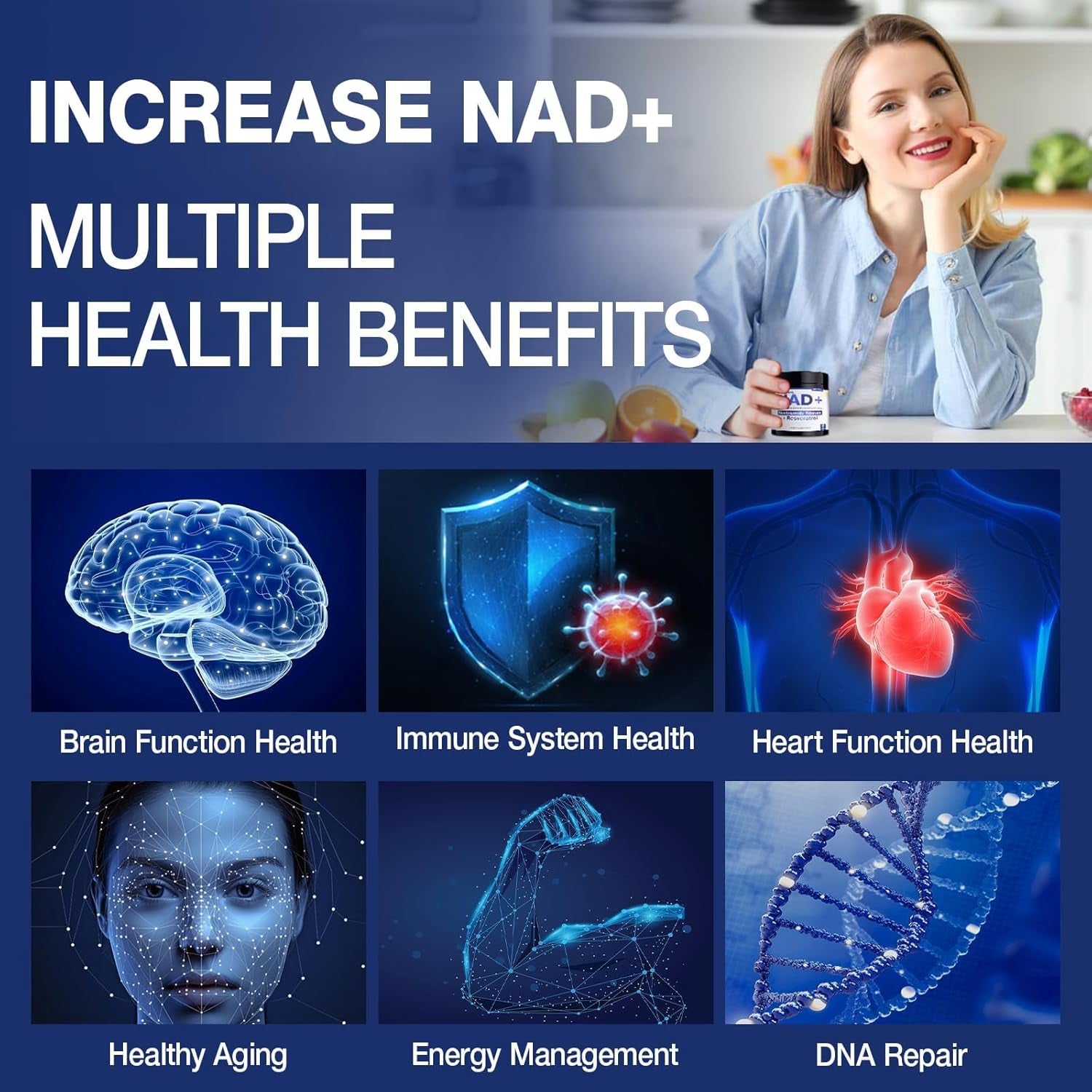 MSLOTAL Liposomal NAD+ Skin Aging Support – 80 Capsules | Anti-Aging, Energy & Cognitive Boost
