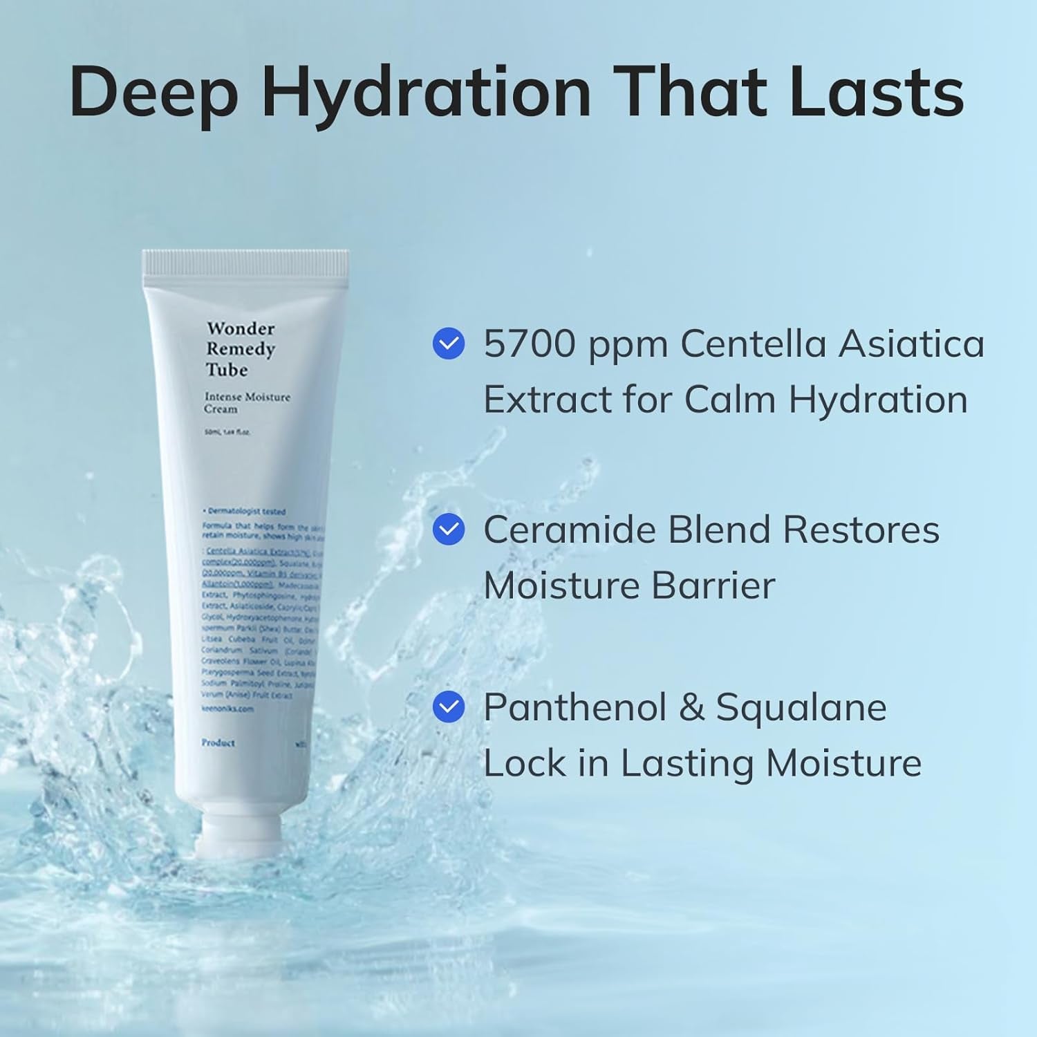 Hydrating & Barrier-Repair Cream for Dry & Sensitive Skin – Korean Moisturizer with CICA & Ceramide – 50Ml (1.69 Fl Oz)