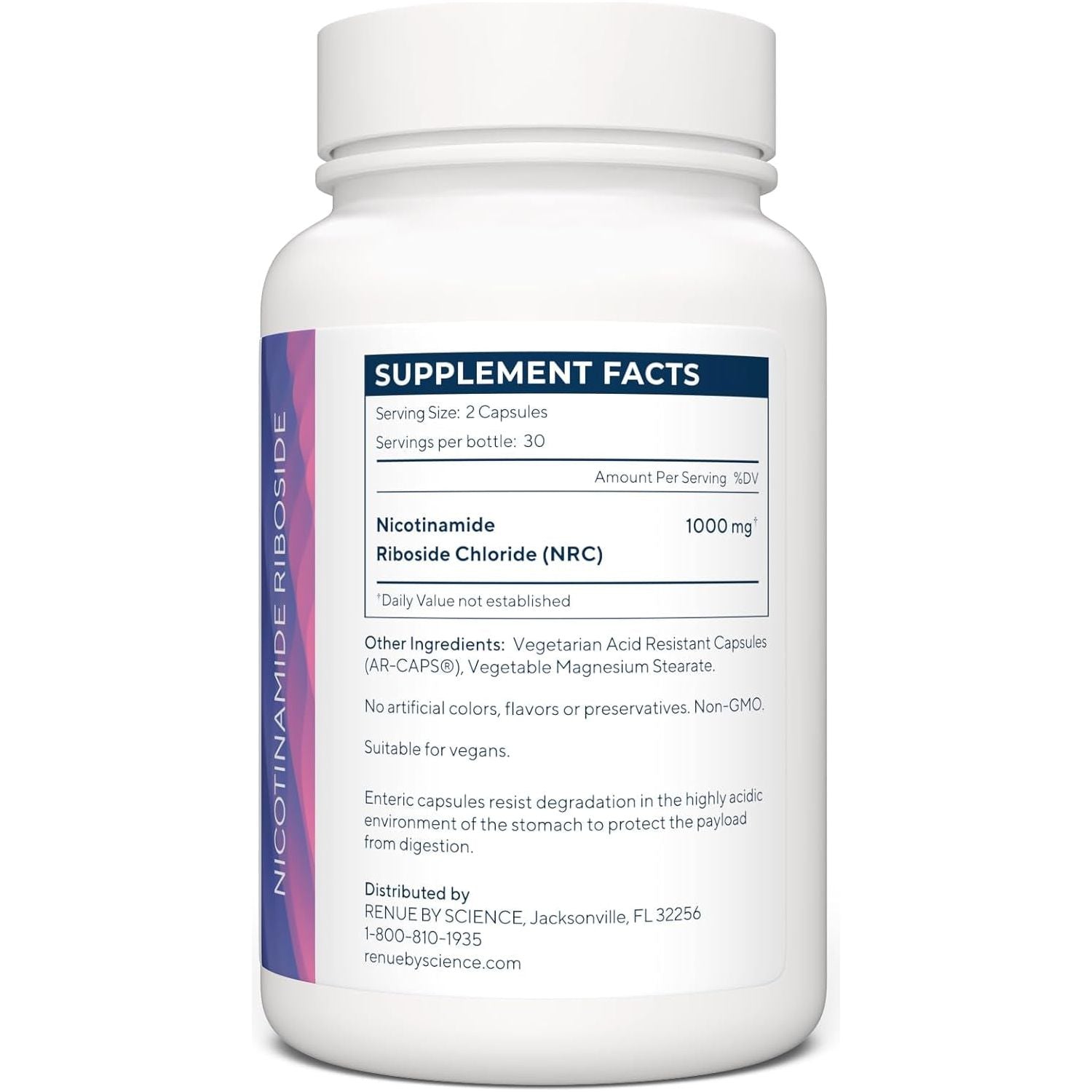 Renue By Science NR 1000 Enteric Capsules – 60 Capsules | 1000mg Nicotinamide Riboside for NAD+ Support & Cellular Vitality