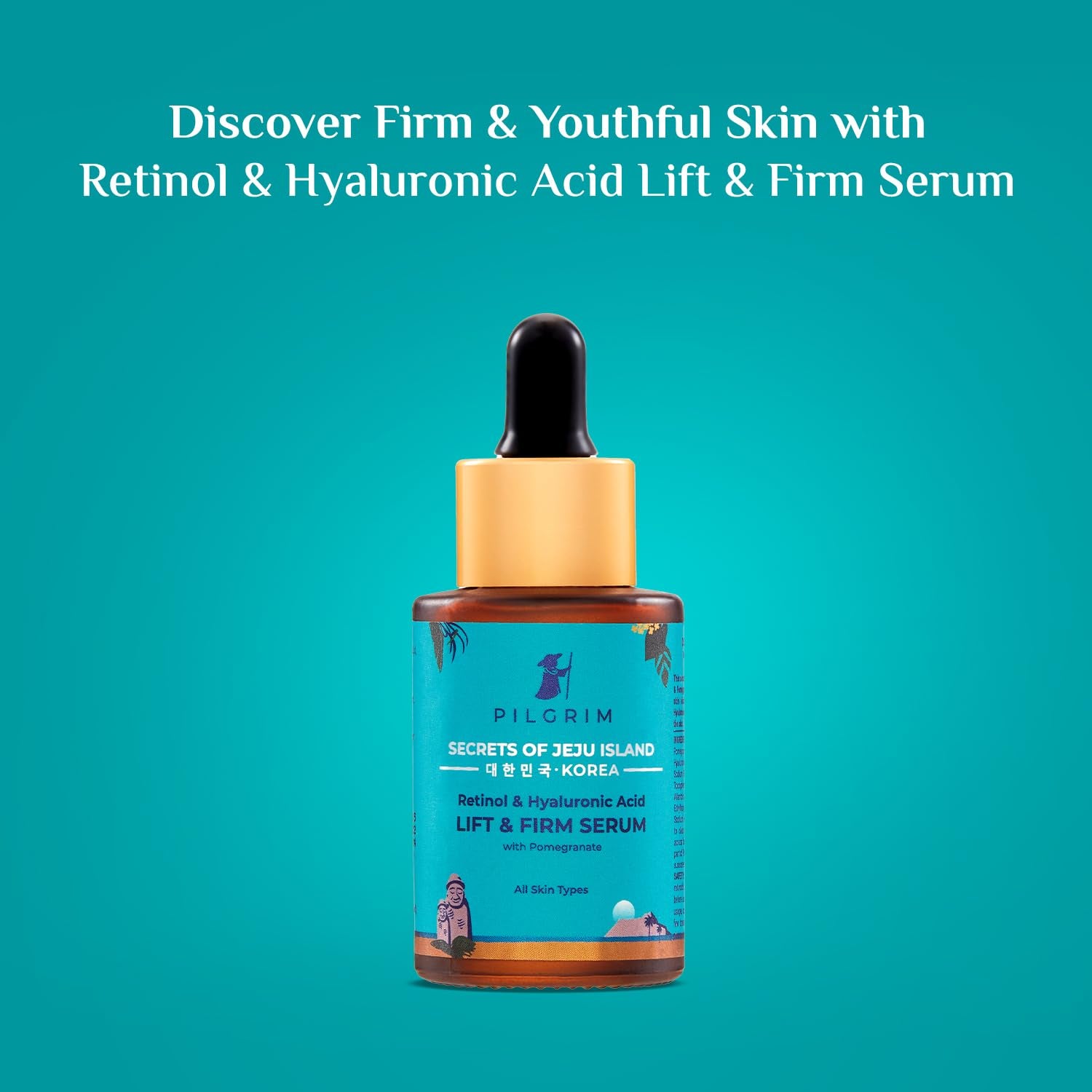 PILGRIM Korea Retinol & Hyaluronic Acid Lift & Firm Serum – 30mL | Anti-Aging, Hydrating & Firming Formula