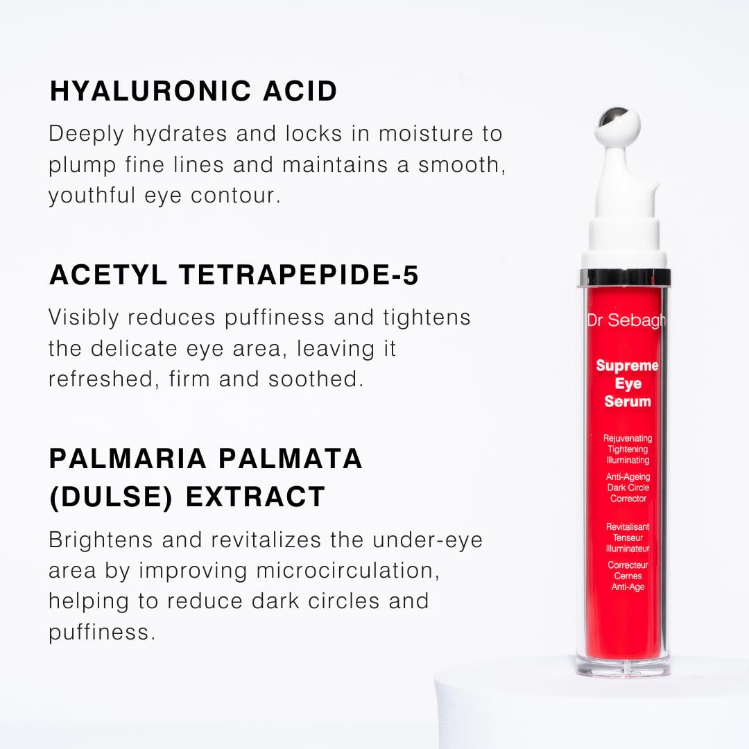 Dr Sebagh Supreme Eye Serum – 15ml | Award-Winning Anti-Aging Treatment for Dark Circles & Puffiness