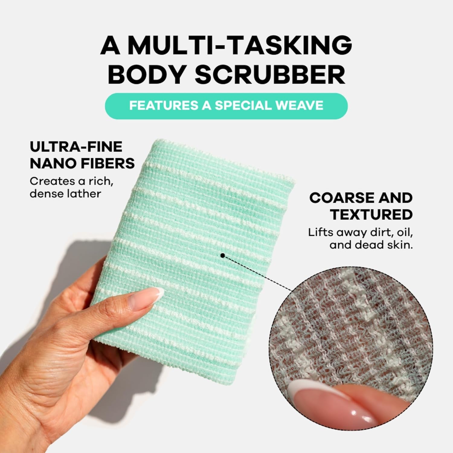 Dermasuri Japanese Exfoliating Shower Towel - 2 Pack