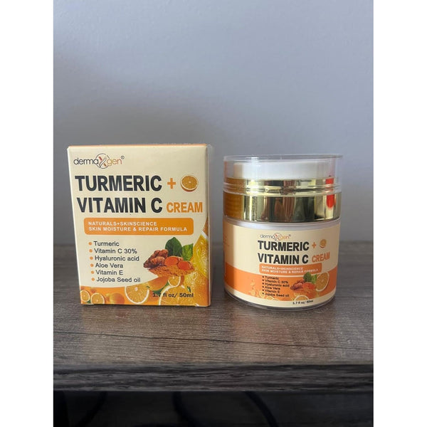 DERMAXGEN Turmeric + Vitamin C Cream – 50ml | Brightening & Hydrating Face Moisturiser