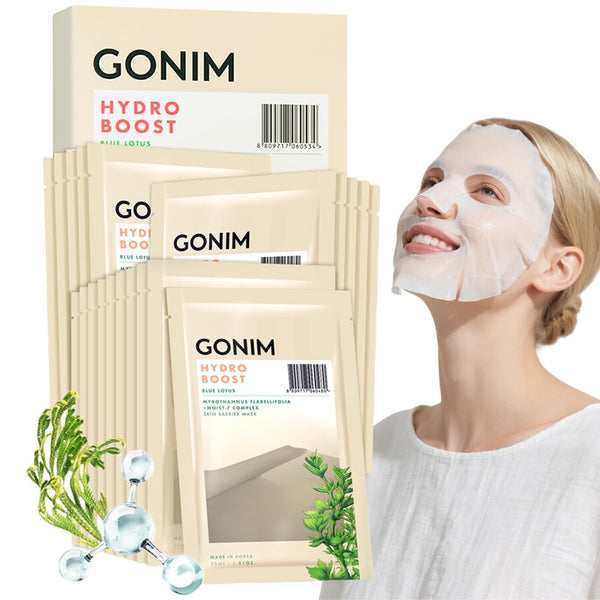 GONIM Hydro Boost Mask – 20 Sheets | 7X Hyaluronic Acid, Collagen & Vitamin C Hydration