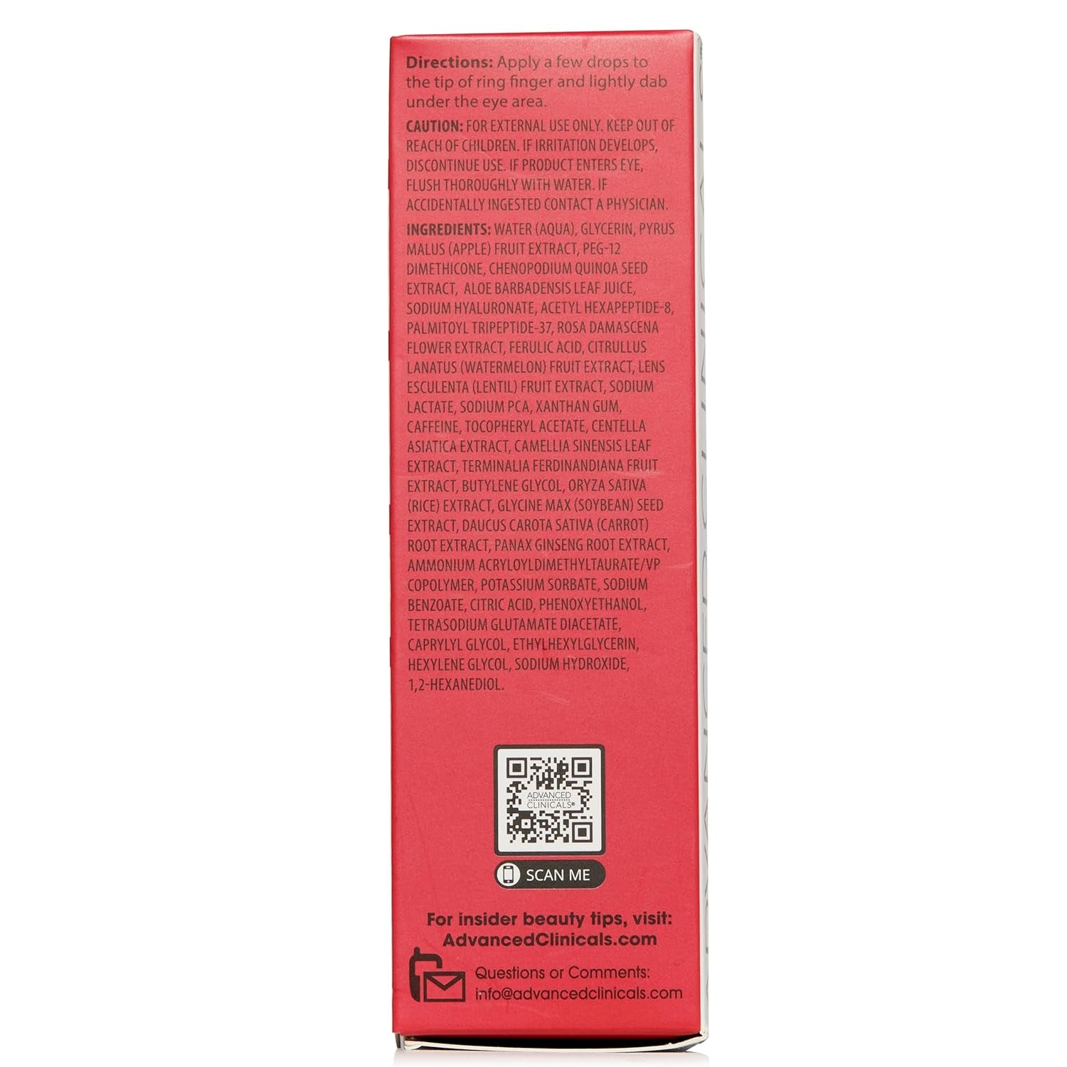 Dark Circle Caffeine under Eye Serum for Face with Hyaluronic Acid Moisturizer + Peptides | Brightening Vitamin C Serum Helps Improve Look of Puffy Eye & Fine Lines, 1.75 Fl Oz
