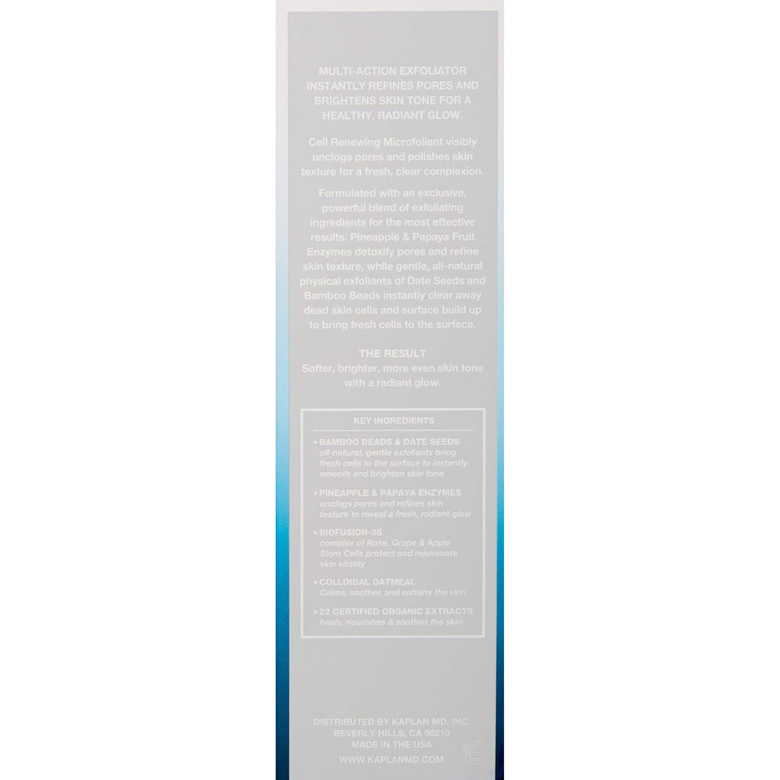 KAPLAN MD Cell Renewing Microfoliant – 85g | Gentle Daily Exfoliant for Smooth, Radiant Skin