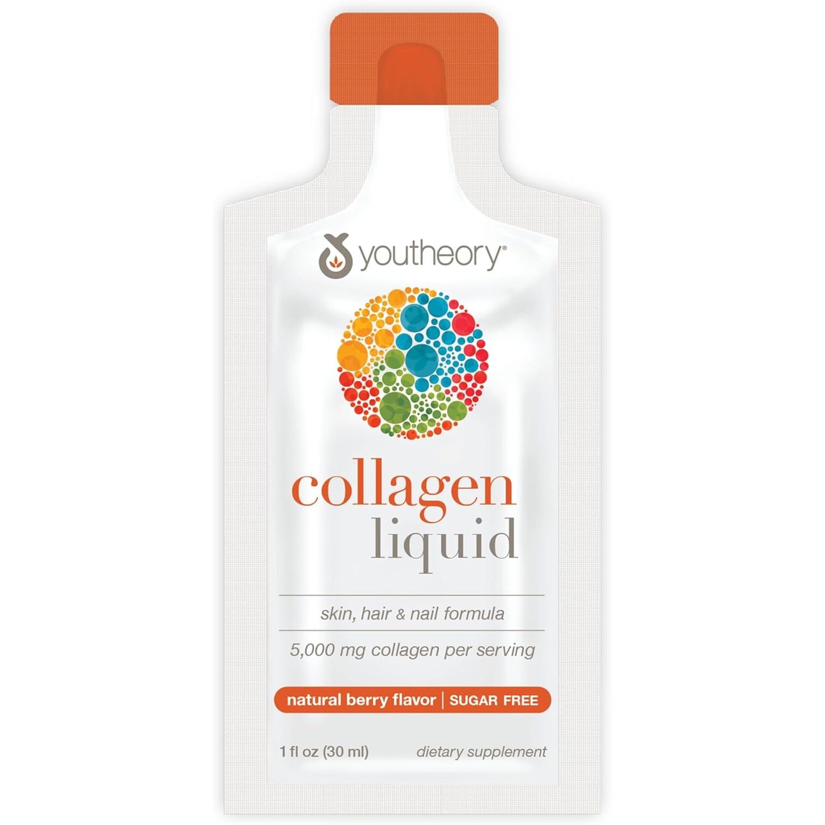 Youtheory Collagen Liquid, Natural Berry Flavor - 12 Single Serving Packets X 30ml