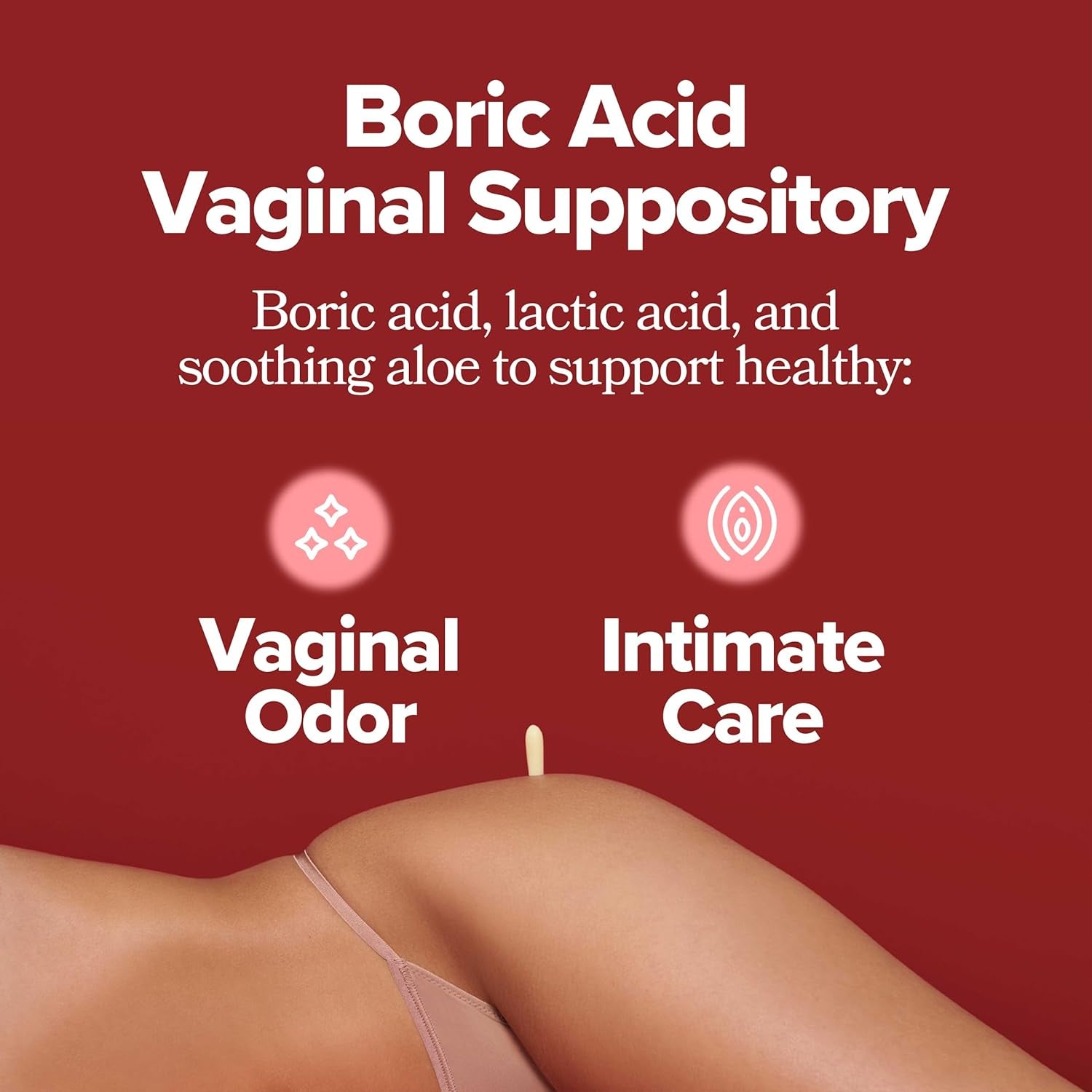 O Positiv URO Boric Acid Vaginal Suppositories – 12 Count | Fast Relief & Odour Control with Lactic Acid + Aloe