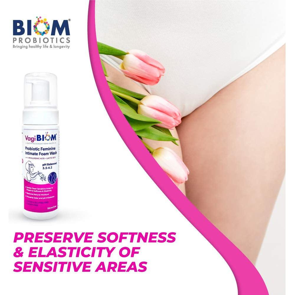 VagiBiom Probiotic Feminine Intimate Foam Wash – 150ml | Hydrating & pH-Balancing Cleanser