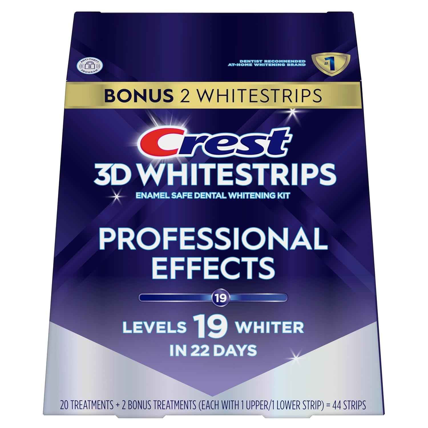 Crest 3D Whitestrips Professional Effects – 22 Treatments (44 Strips) | Professional Whitening, Deep Stain Removal & Lasting Brightness