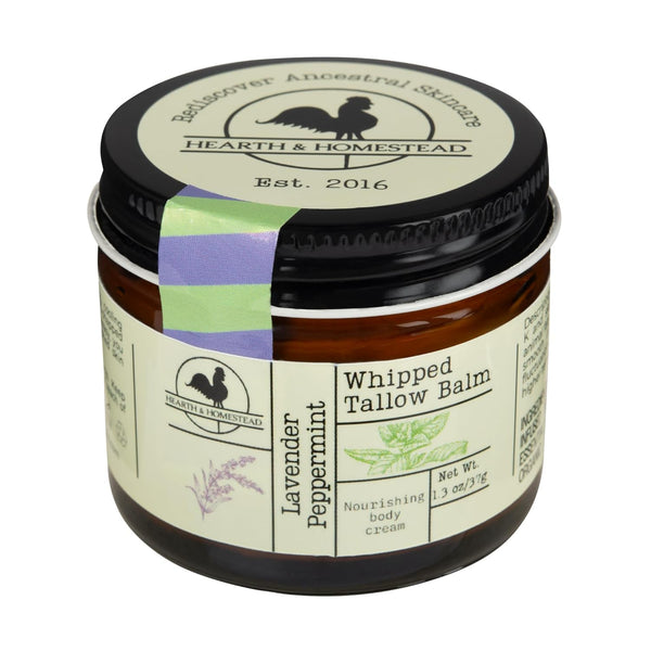 Hearth & Homestead Whipped Tallow Balm (Lavender Peppermint) – 37g | All-Natural Ancestral Skincare for Soothing + Nourishing Relief