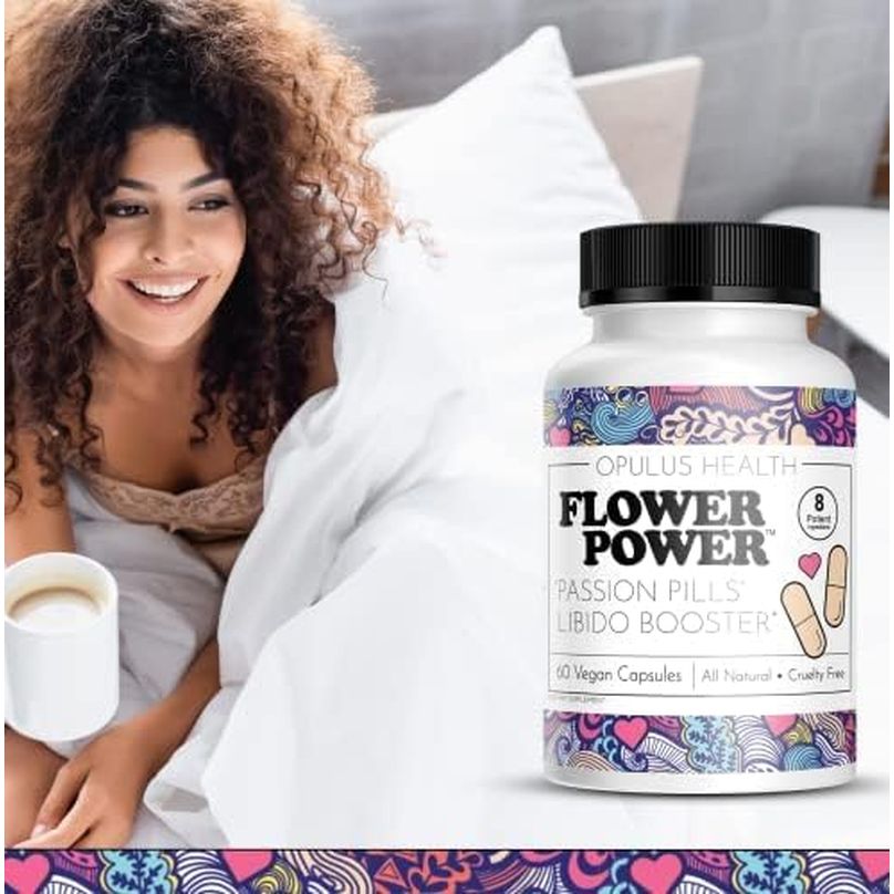 Flower Power “Passion Pills” Libido Booster – 60 Capsules | Enhance Desire, Energy & Intimate Vitality