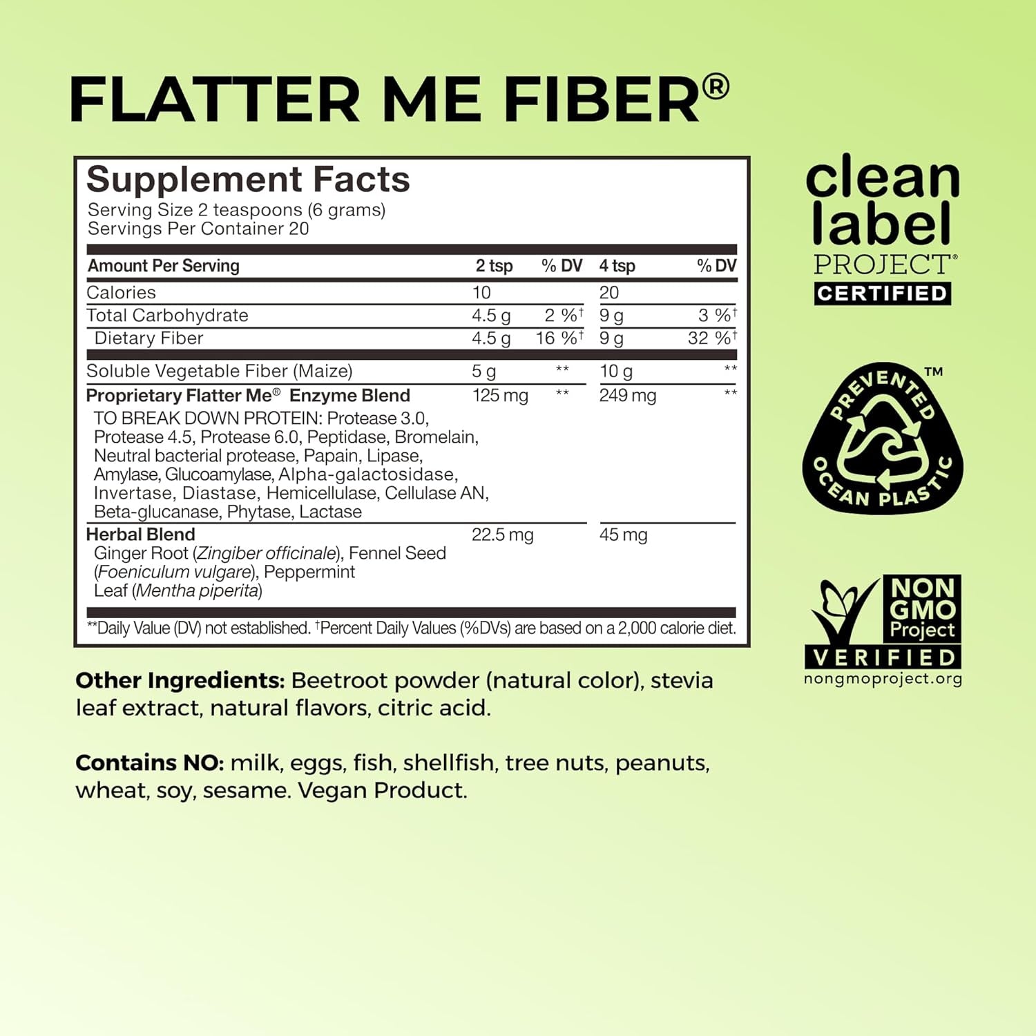 HUM Flatter Me Fiber – 120g | Advanced Fiber & Enzyme Blend for Bloating Relief, Satiety & Healthy Weight Management