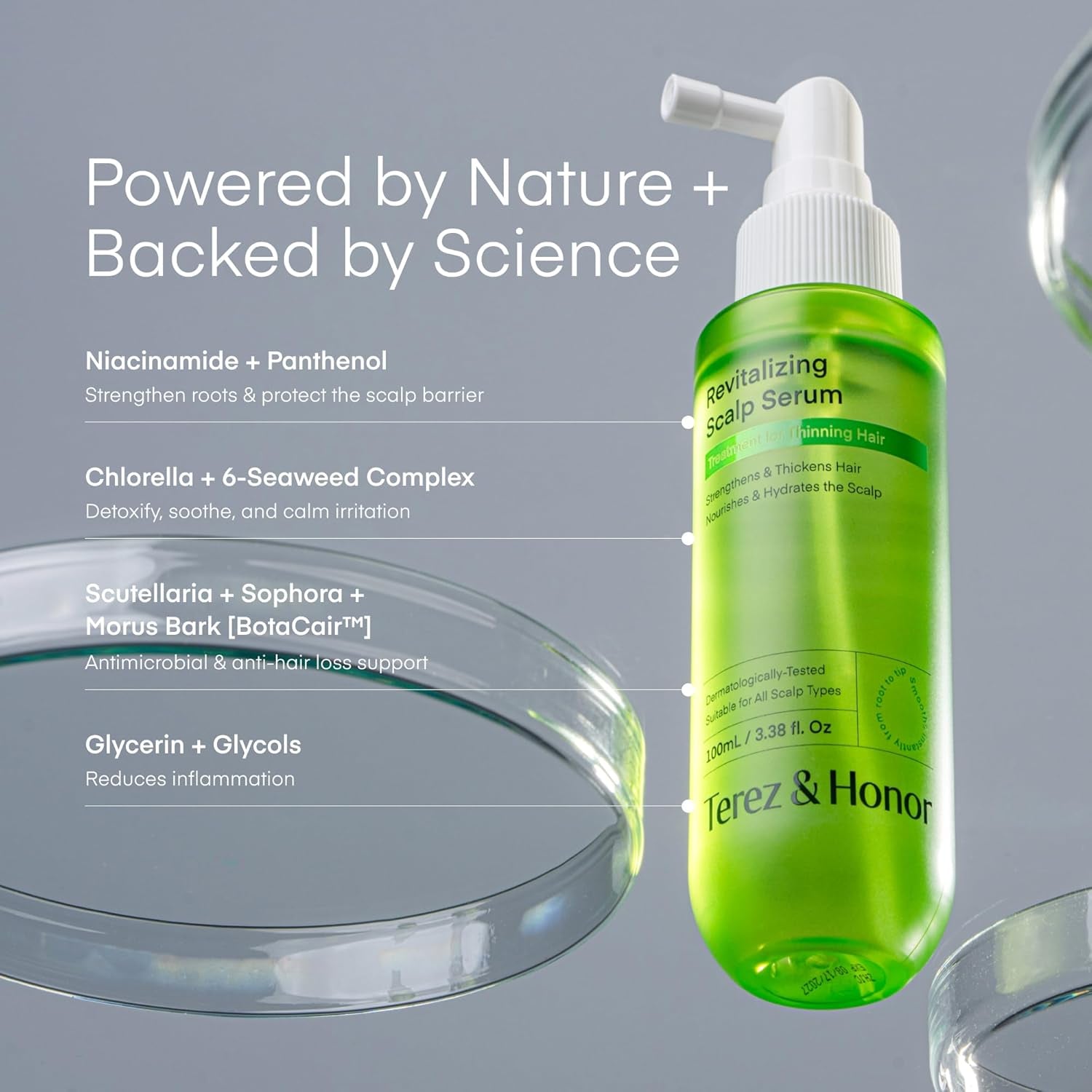 Scalp Serum for Hair Growth Spray – Korean Vegan Treatment for Hair Loss, Thinning & Itchy Scalp, Non-Greasy, Lightweight Formula to Exfoliate Dandruff & Strengthen Roots – for Men & Women (100 Ml)