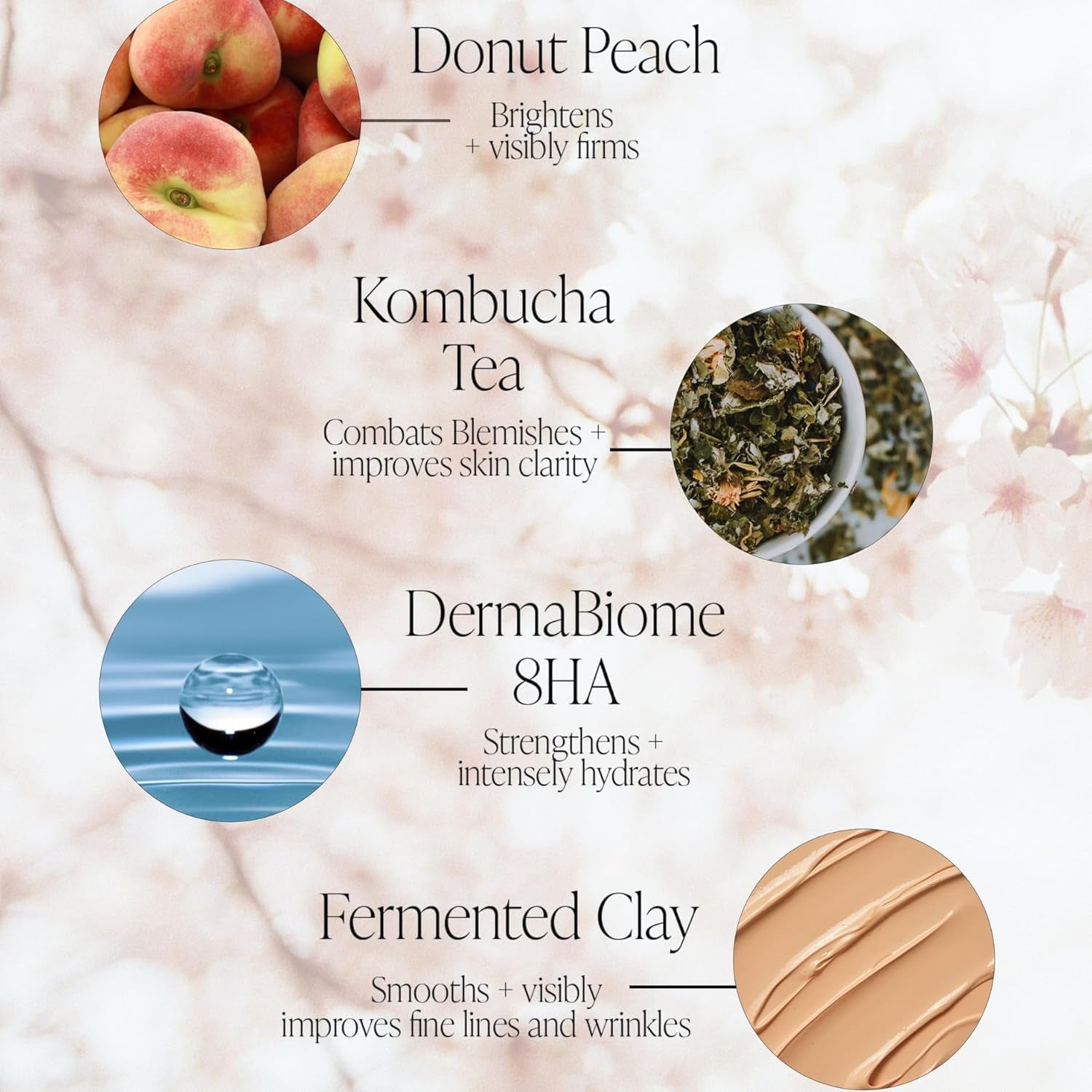 BYROE Teatime Peach Kombucha Tea Purifying Clay Mask – 80g | Detoxifying, Hydrating Triple-Clay Treatment