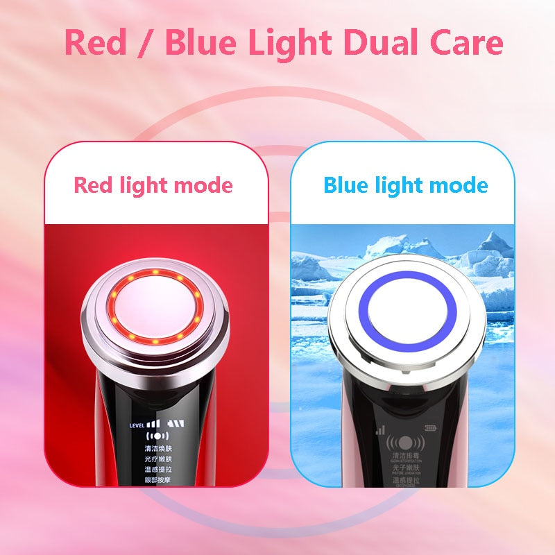 5-in-1 EMS RF LED Photon Beauty Device – Facial Skin Tightening, Lifting & Rejuvenation Tool with Ultrasonic & Ionic Therapy