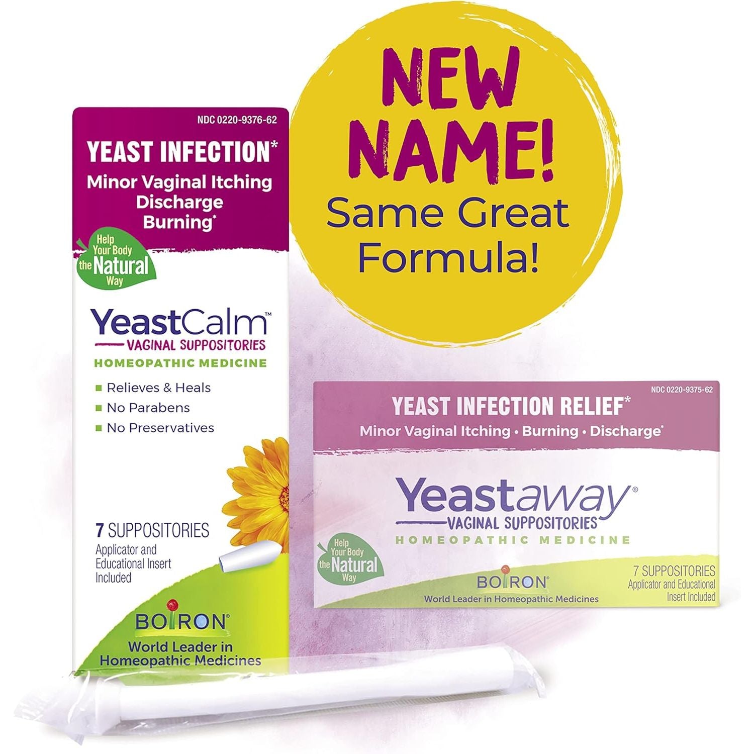 Boiron YeastCalm Homeopathic Medicine – 7 Suppositories | Vaginal Itching & Burning Relief