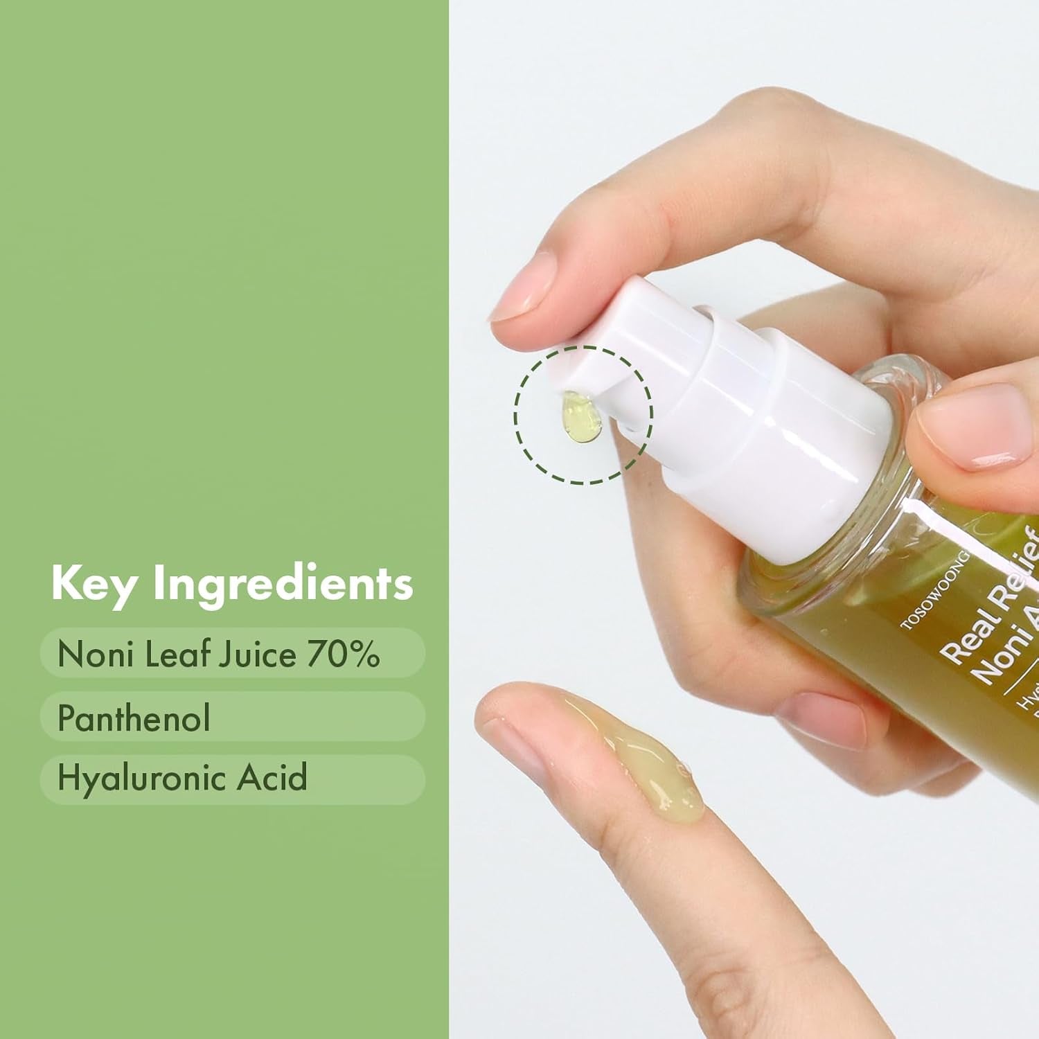 Real Relief Noni Ampoule, 701,518Ppm Noni Leaf Juice, Korean Skincare Calming Serum, Dark Spots & Fine Lines, Hydration, Moisturizing, anti Aging, Glass Skin Glow, 33Ml / 1.11 Fl. Oz.