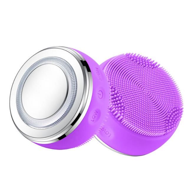 2-in-1 LED Heating Facial Cleansing & Massage Brush – Silicone Sonic Face Cleaner for Deep Pore Cleansing & Skin Rejuvenation