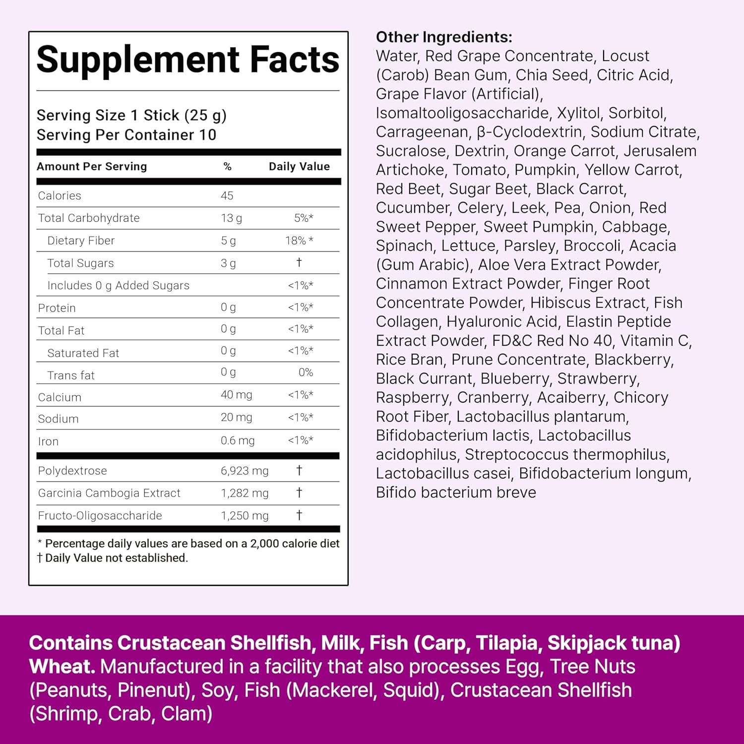 Coleology Bowel Movement Jelly – Fiber Supplement for Bloating Relief & Gut Cleanse - Grape & Prune - Garcinia Cambogia, Collagen, Chia Seeds (10 Counts, Grape & Prune)