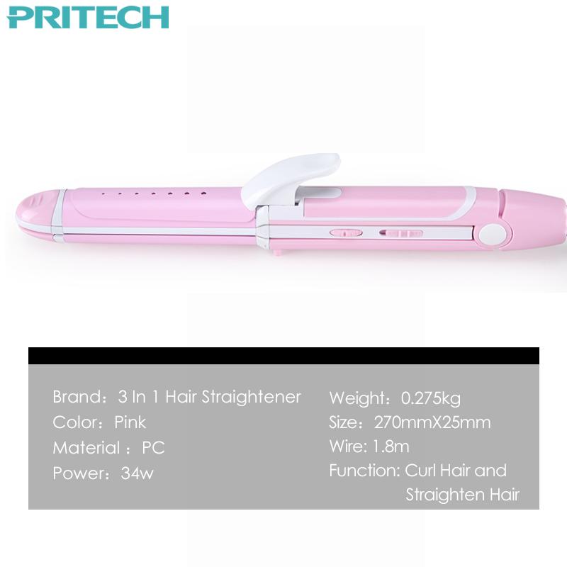 Pritech 3-in-1 Hair Straightener & Curler – Wet & Dry Electric Styling Iron for Professional Salon Results