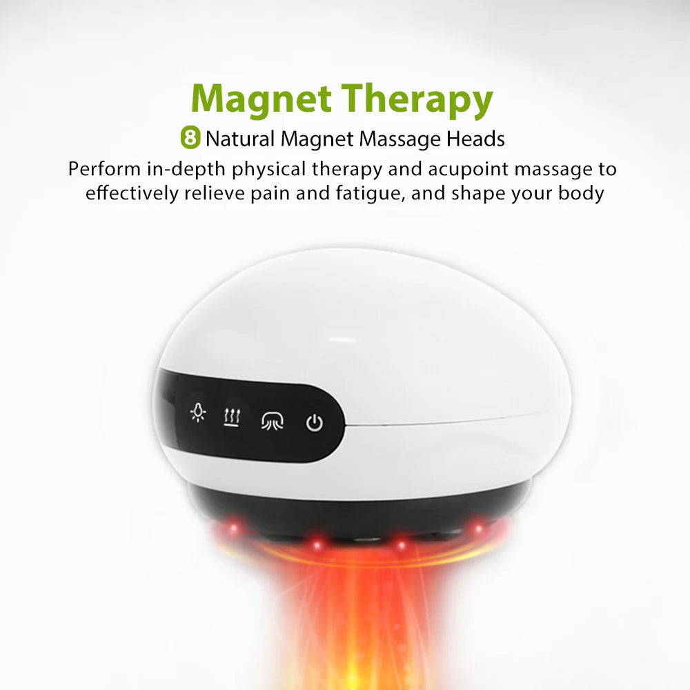 Intelligent Gua Sha Cupping Massager – LCD Display, Hot Compress & Red Light for Meridian Therapy
