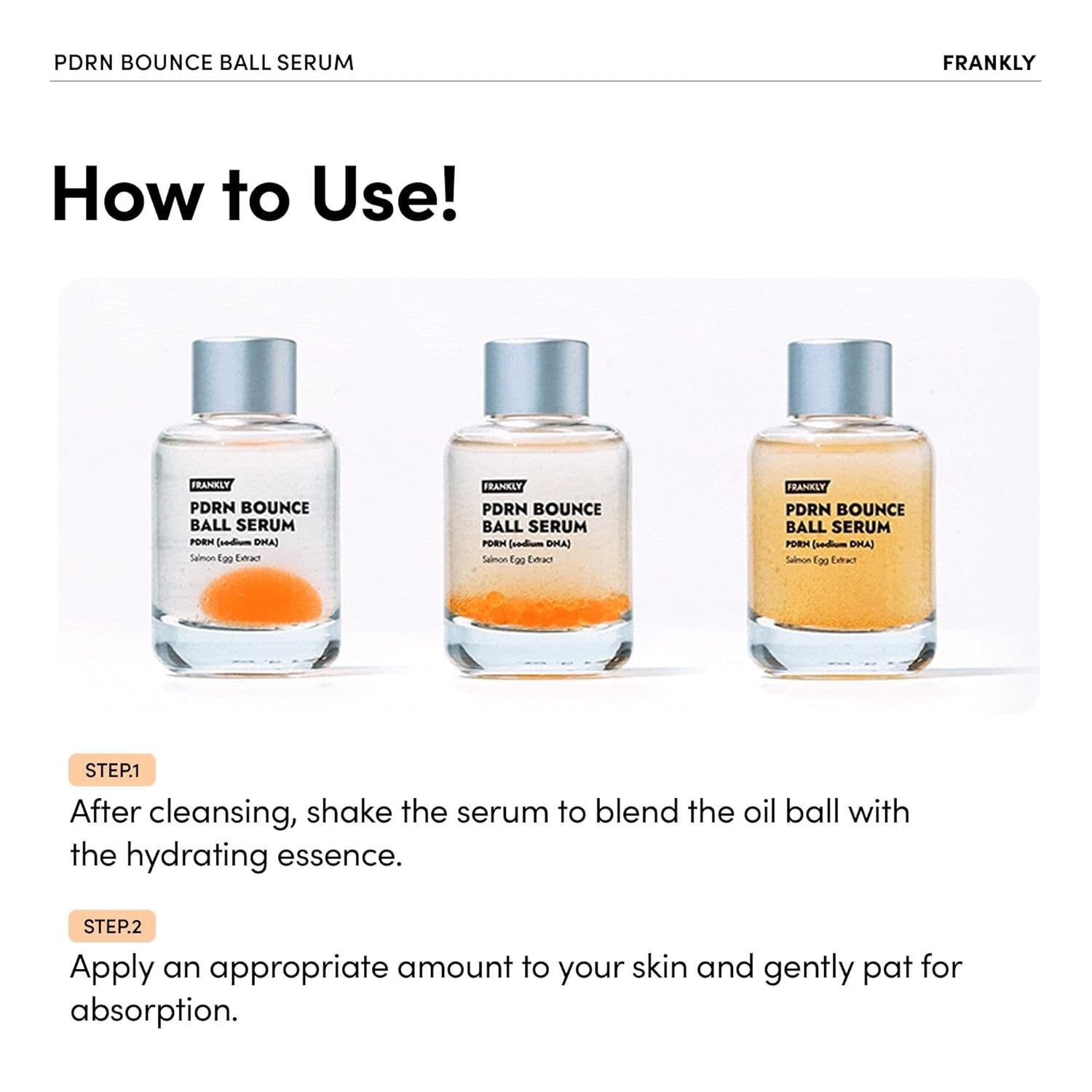 FRANKLY PDRN Bounce Ball Serum – 30ml | Firming, Plumping & Anti-Aging with Salmon DNA Technology