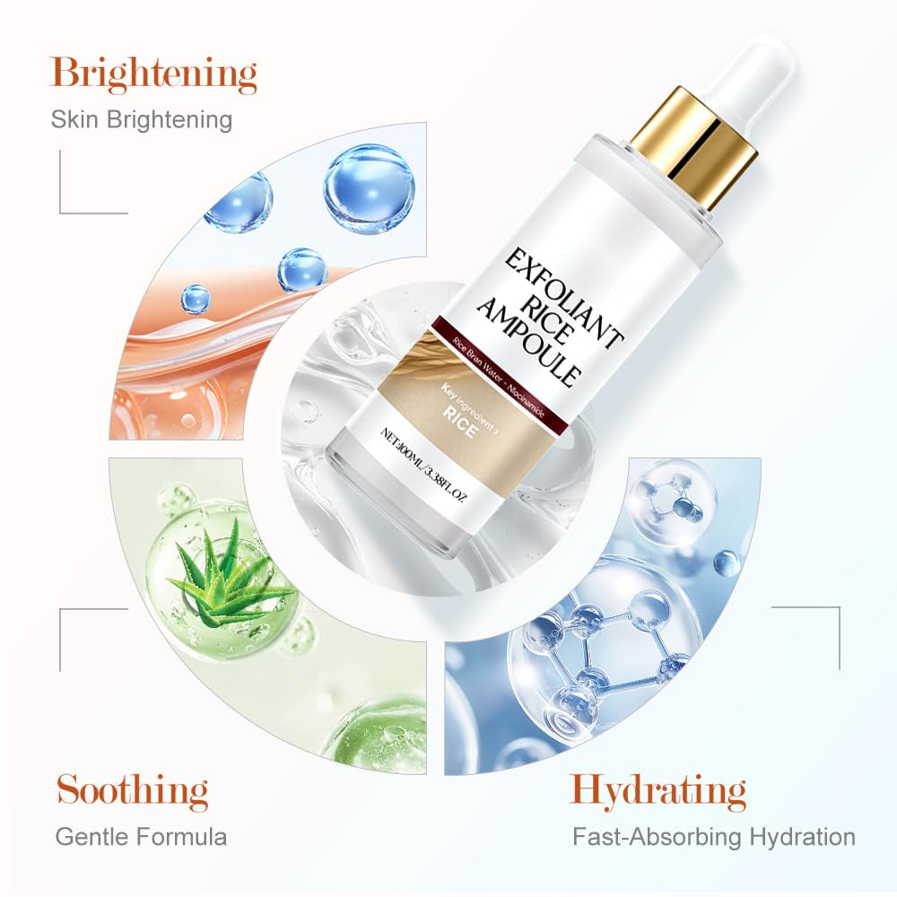 Oputemon Exfoliant Rice Ampoule Duo (Black & White) – 2 x 100ml | Gentle Exfoliation & Radiance Boost
