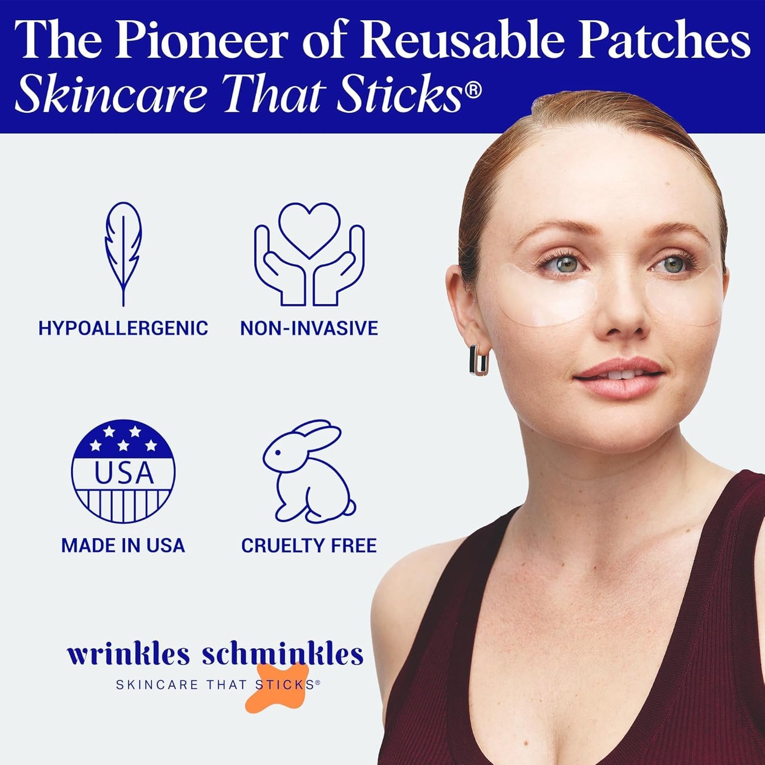 Wrinkles Schminkles Eye Wrinkle Patches – 6 Pads (1 Pack) | Reusable Silicone Patches for Fine Lines, Puffiness & Dark Circles