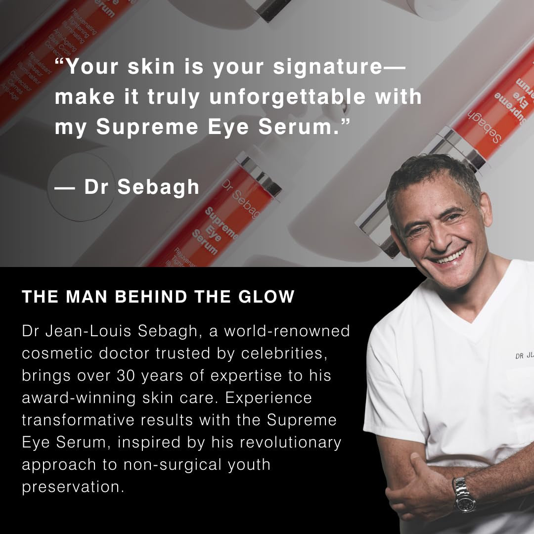 Dr Sebagh Supreme Eye Serum – 15ml | Award-Winning Anti-Aging Treatment for Dark Circles & Puffiness