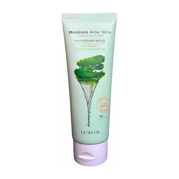 Glamfox Moisture Aloe Vera Cleansing Foam with Vitamin C – 156ml | Soothing & Brightening Korean Beauty