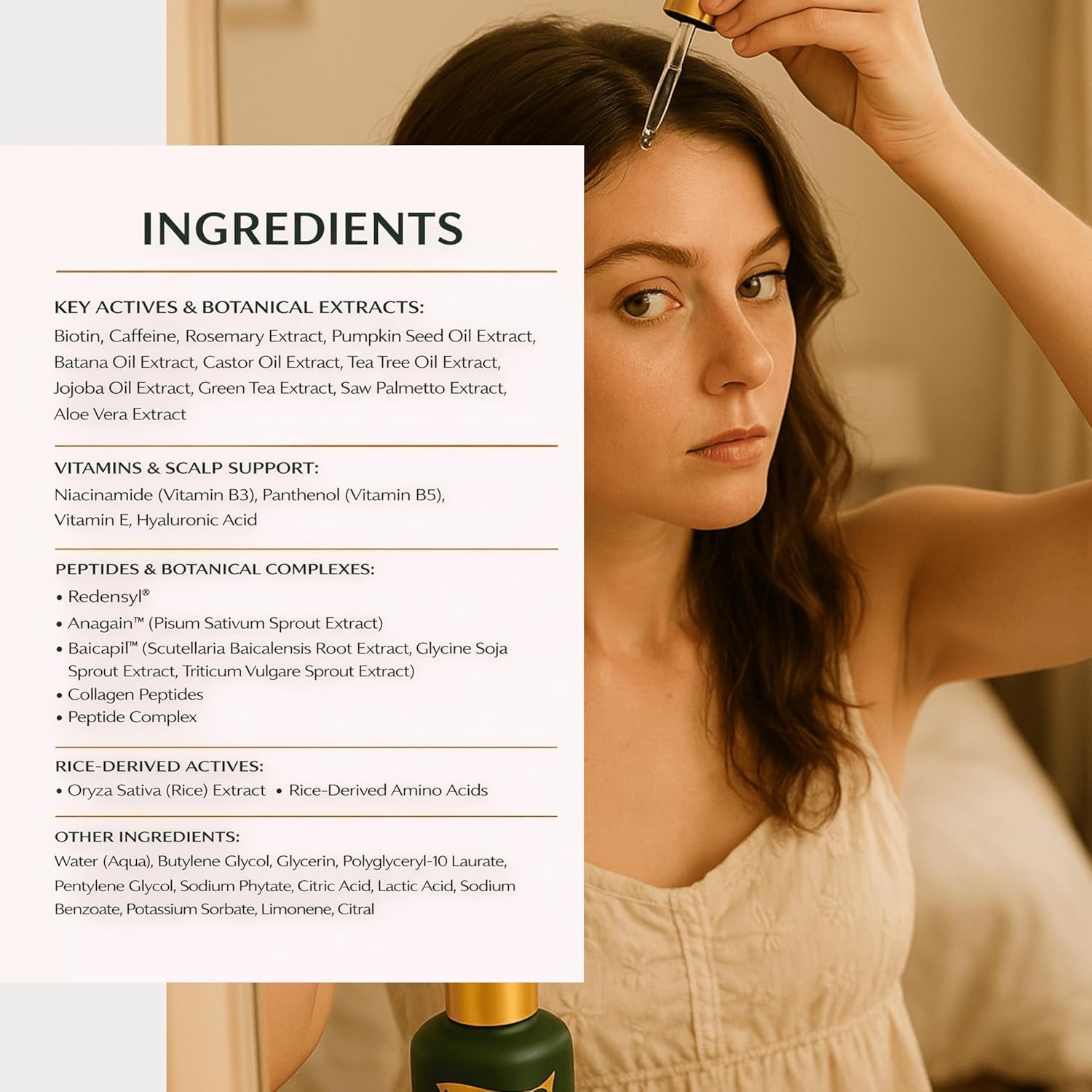 Hair Growth Serum – Advanced Biotin with Caffeine, Peptides, Botanical Extract for Thicker, Fuller, Longer Hair, Reduces Hair Thinning, Hair Regrowth Tonic, Hair Loss Treatment for Men & Women, 30Ml