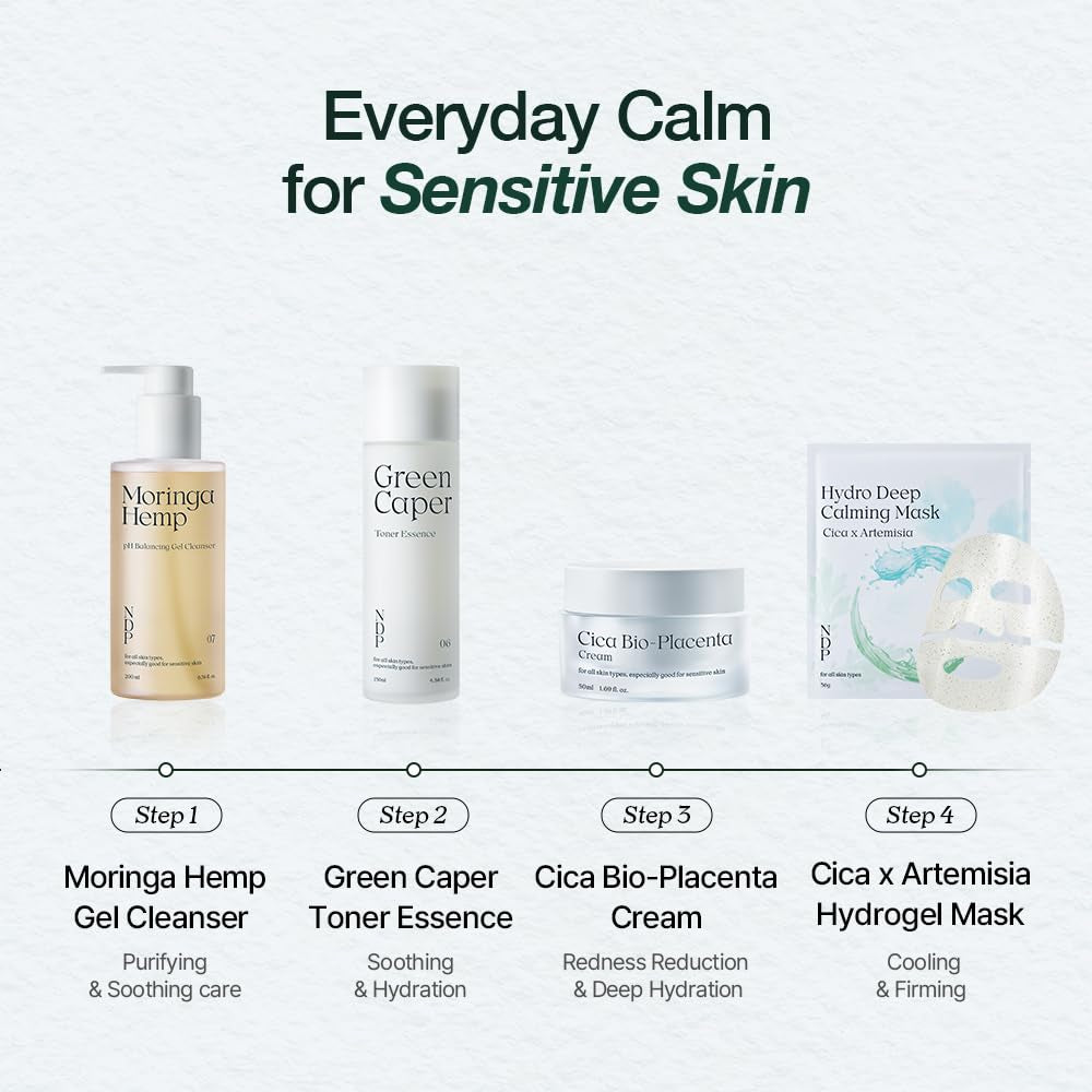 NDP Cica Cream - Gel Face Moisturizer for Sunburn Relief, Lightweight Korean Moisturizer for Sensitive Skin, Centella Asiatica, Hydrating, Calming, Soothing (1.7 Fl Oz / 50Ml)