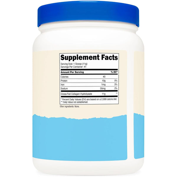 Nutricost Collagen Peptides – 1LB (454g) | Grass-Fed Hydrolyzed Collagen for Skin, Hair & Joints